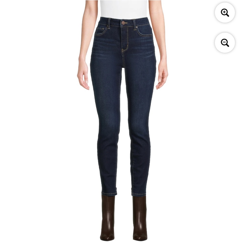 Time and Tru Women's Dark Indigo Skinny Jeans - Picture 1 of 4